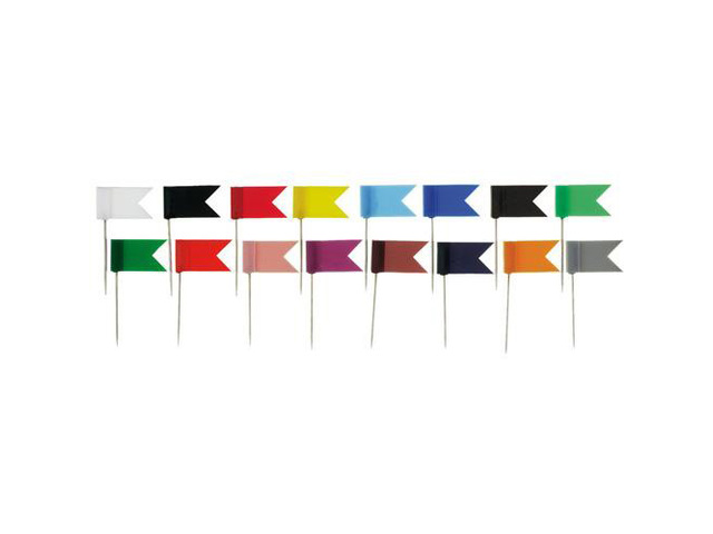 Markeervlaggetjes Alco assorti plastic doosje a 20st.