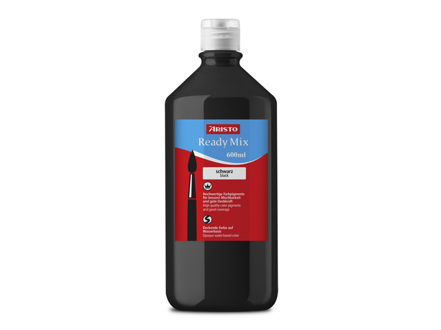 Verf Aristo Ready Mix 500ml zwart, op waterbasis