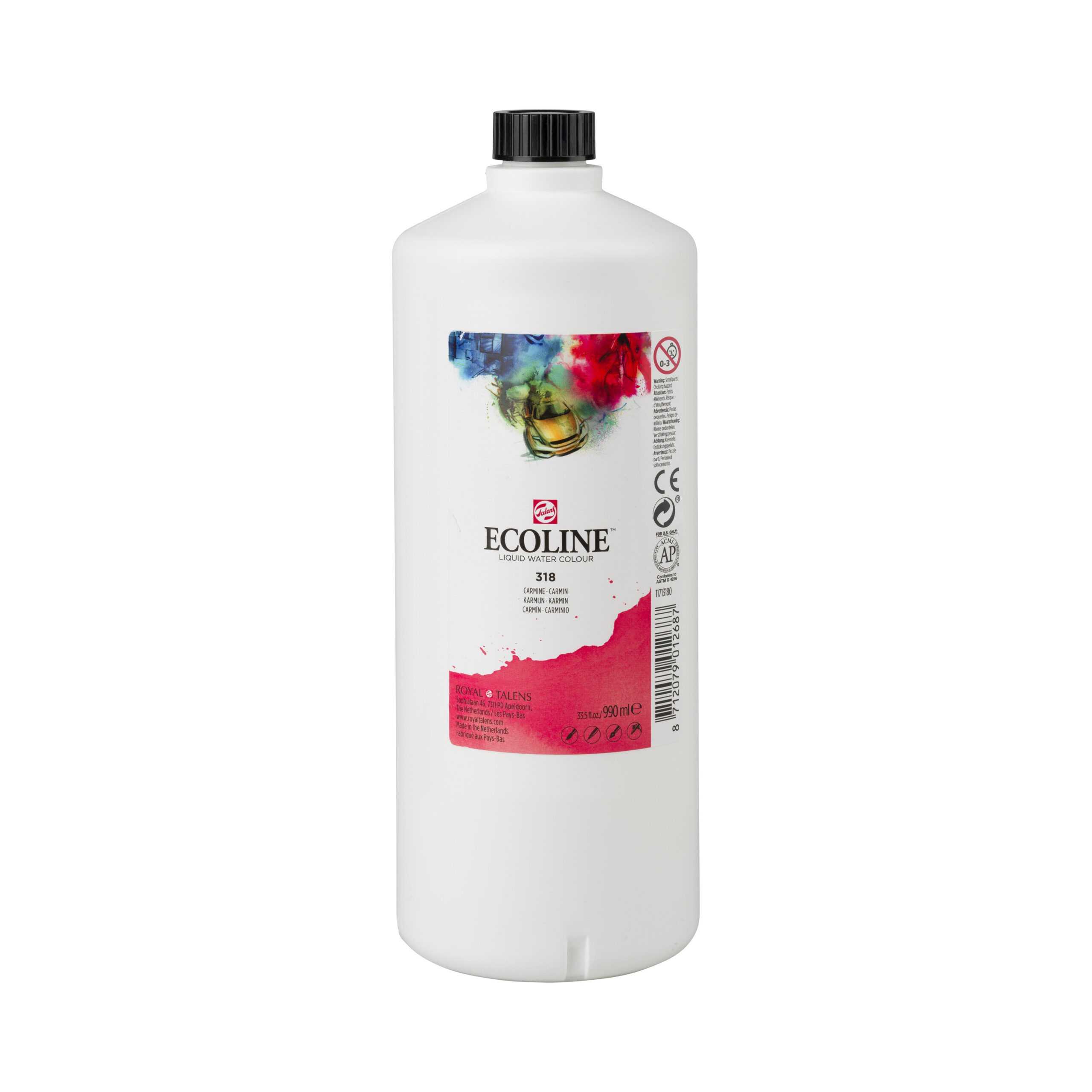 Ecoline Vloeibare Waterverf Fles 990 ml Karmijn 318