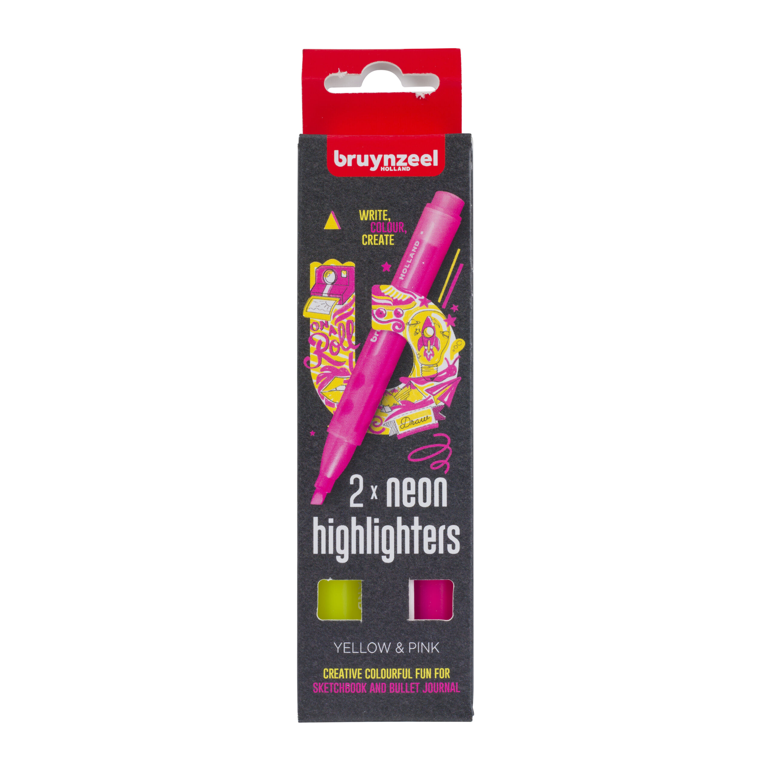 Bruynzeel Highlighters set 2 kleuren - geel en roze