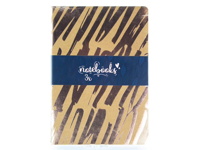 Notitieboek A5 lady pak 3 st. 80gr 80 pagina's