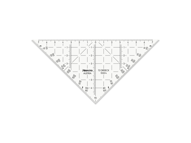 Geodriehoek Aristo 16 cm transparant flexibel zonder