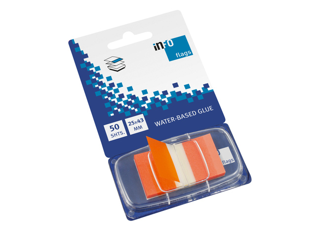 Info flags 25x43mm oranje blister à 50st. - IN-7728-67