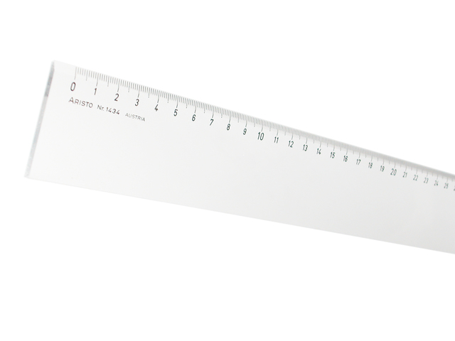 Liniaal Aristo 40cm glas- helder plexiglas