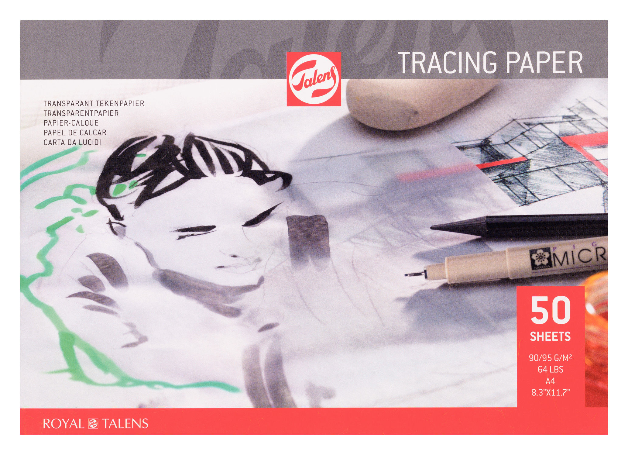 Talens Overtrekpapier A4 90G 50 Vellen