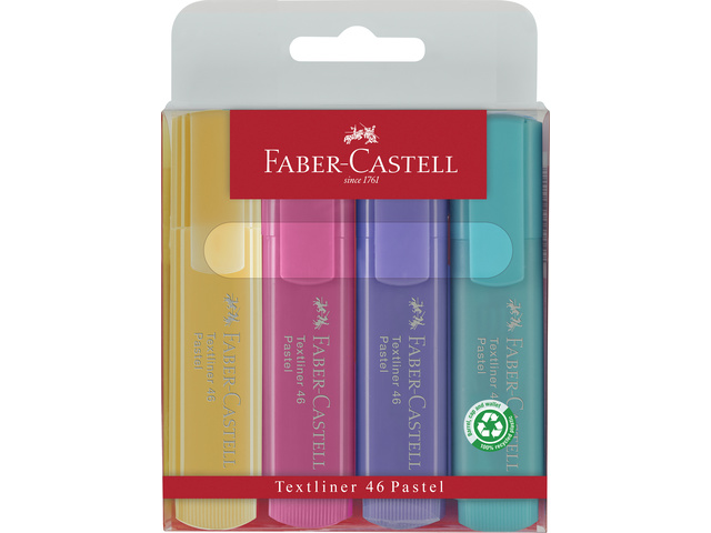 Tekstmarker FC 1546 assorti 4delig etui pastelkleuren
