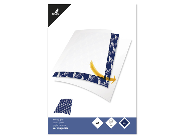 Carbonpapier Kangaro A4 21x29 10 vel blauw