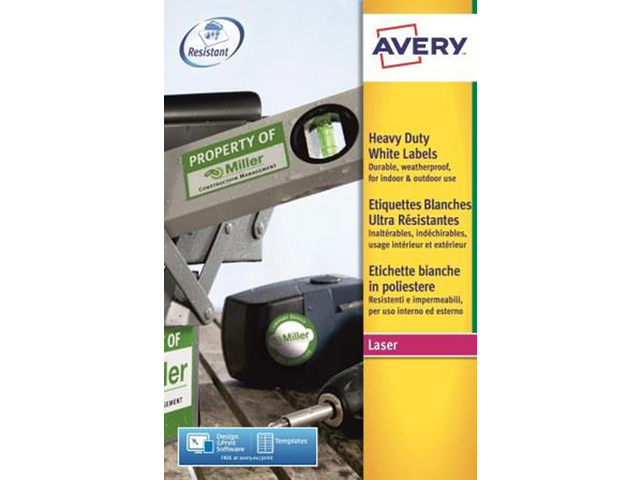 Weerbest. etiket Avery 63,5x 38,1mm doos 20 vel 21 et. per