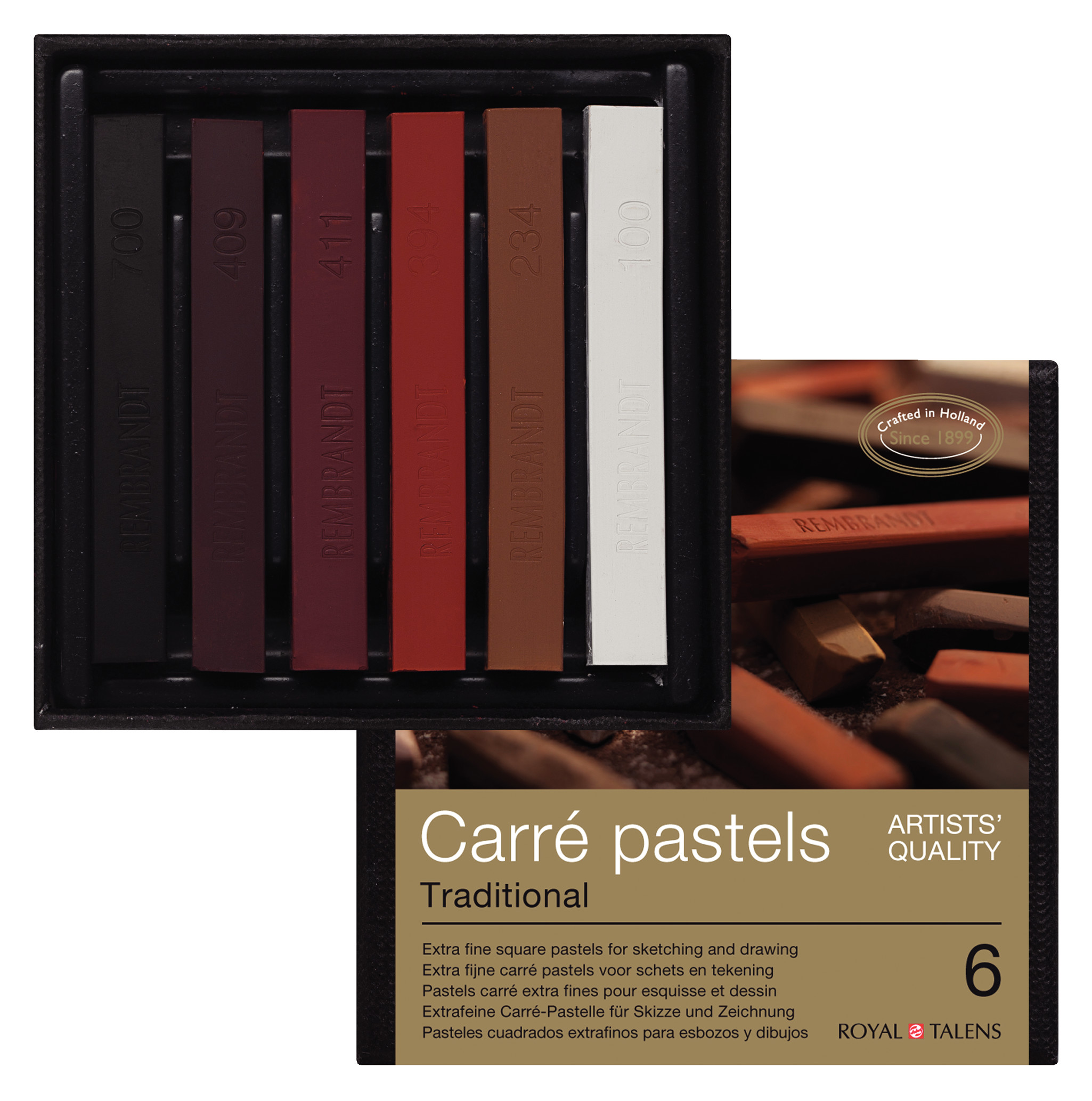 Rembrandt Carré pastel set Traditional | 6 kleuren