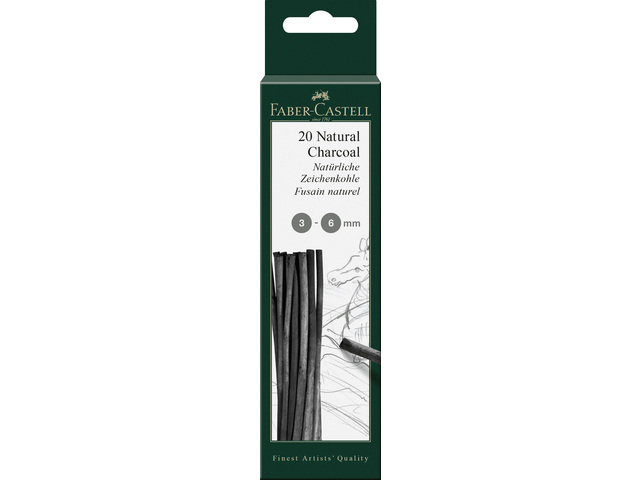 Houtskool FC Pitt Monochromos 3-6mm ds 20 stuks