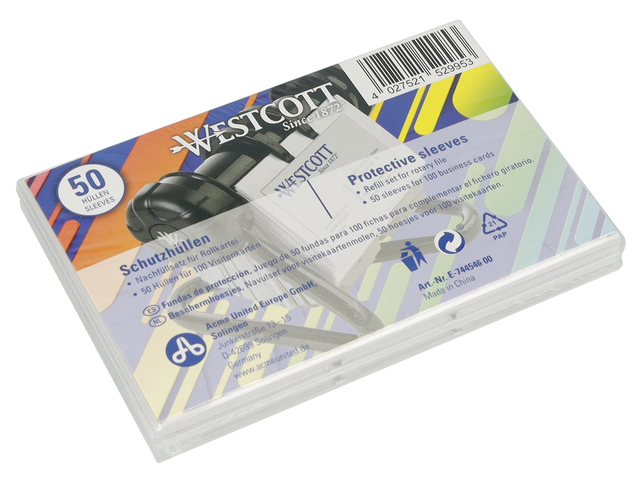 Hoezen Westcott tbv kaarten- AC-E744539 50 stuks