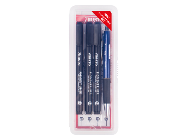 Pigmentliner Aristo Creatief set 4 delig in bewaardoos