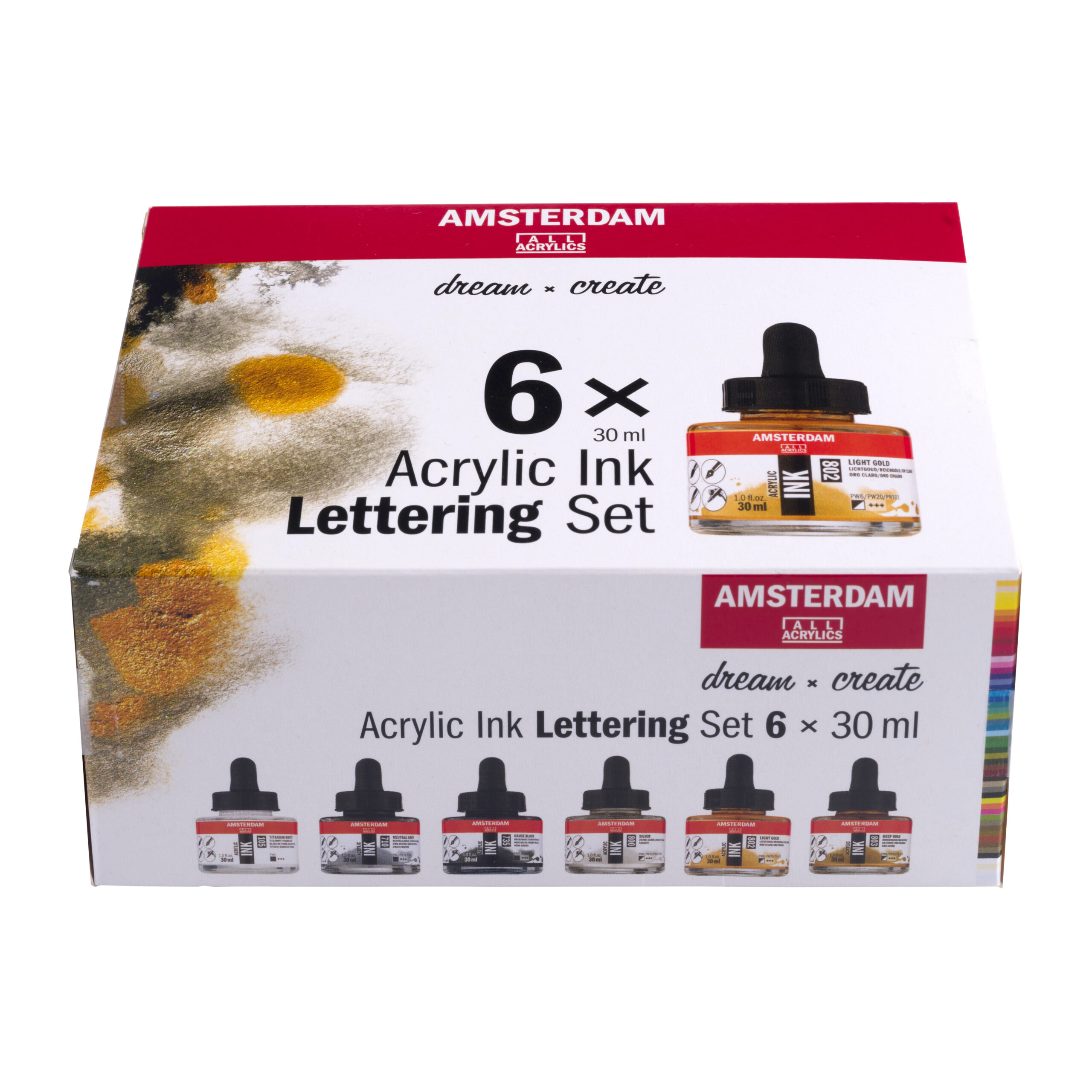 Amsterdam Acrylinkt lettering set | 6 x 30 ml
