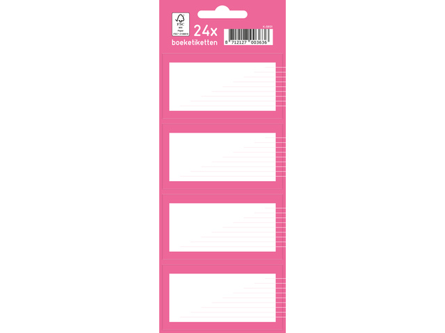 Boeketiket 24 stuks roze