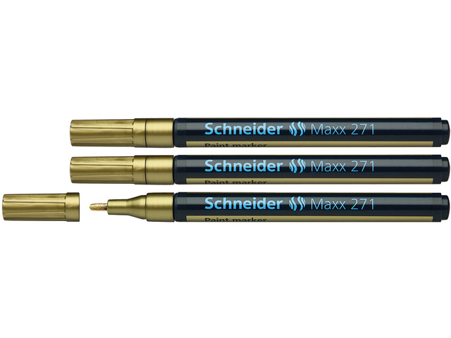 Lakmarker Schneider Maxx 271 1-2 mm goud set van 3