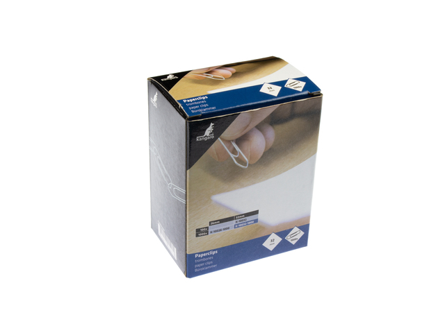 Paperclips Kangaro 26 mm hoekig doosje 1000st verzinkt