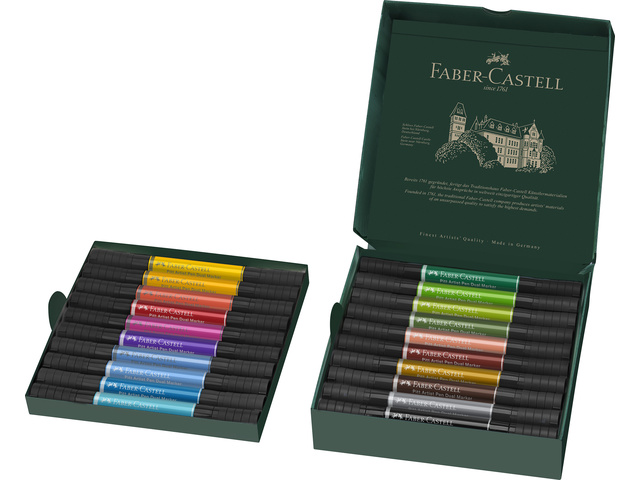 Tekenstift FC Pitt Artist duo marker etui a 20st.