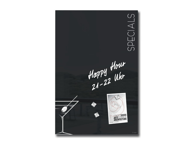 Glasmagneetbord Sigel Cocktail 400x600mm 3 magn.+bevestigings