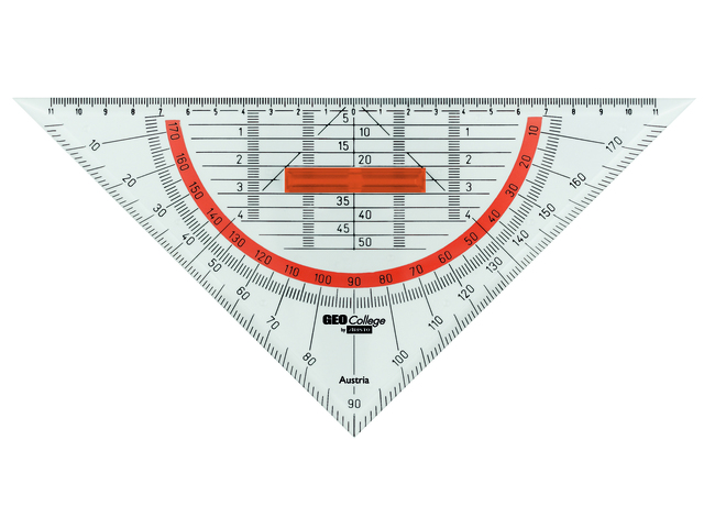 Geodriehoek Aristo GEOCollege 22cm met verwijderbare greep