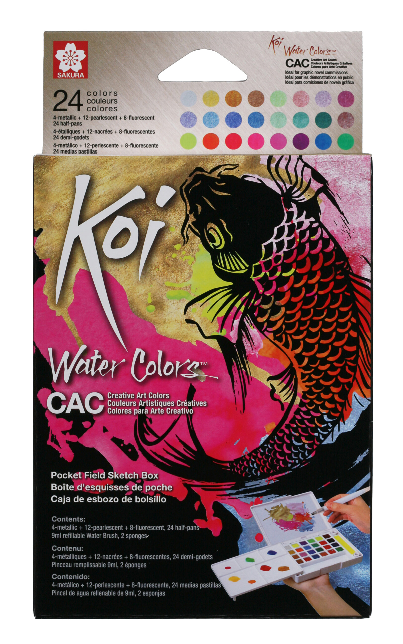 Sakura Koi Water Colors Sketch Box Creative Art Colors | 24 halve napjes