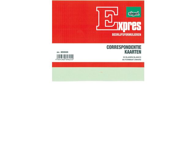 Correspondentiekaart Sigel A6 Expres 200gr wit karton 50st