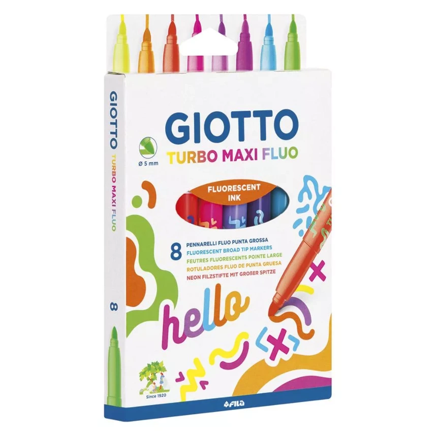 Giotto neon pennen 8 stuk