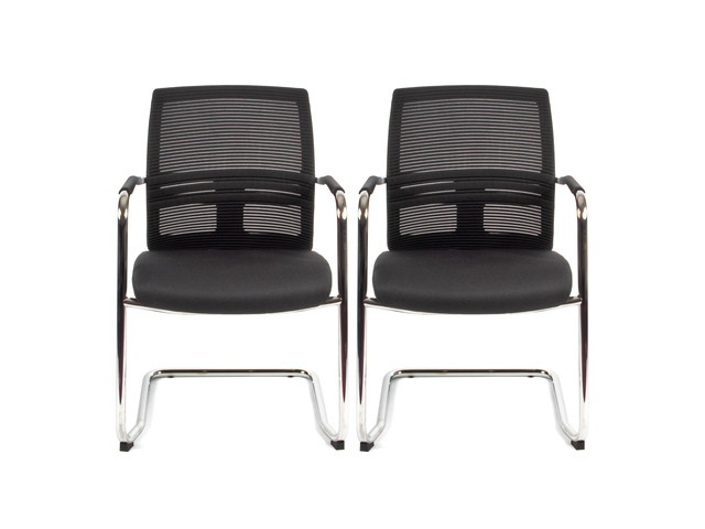 Bezoekersstoel Linea Omnia 05 zwart/zwart set van 2 stuks