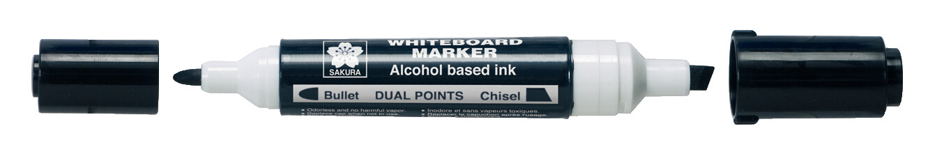 Sakura Whiteboard marker dubbele punt Zwart