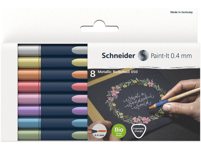 Metallic rollerball Schneider Paint-it 050 0.4mm etui 8st.