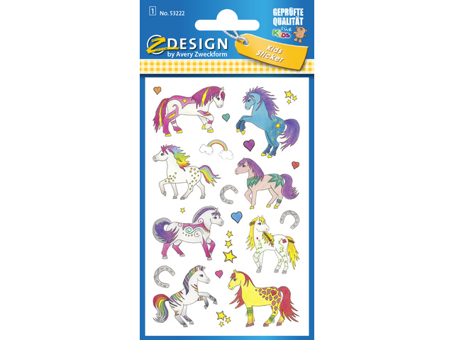 Papieretiket Z-design Kids pakje a 1 vel pony
