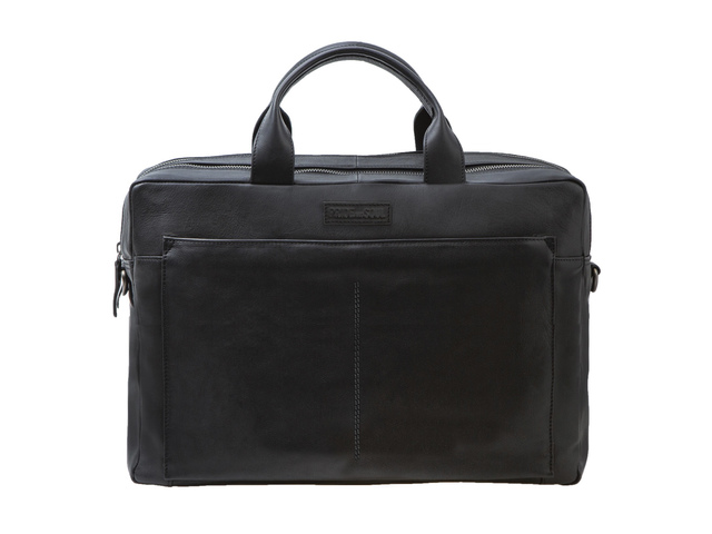 Aktetas P&S NOMAD 30x42x13cm leer zwart.