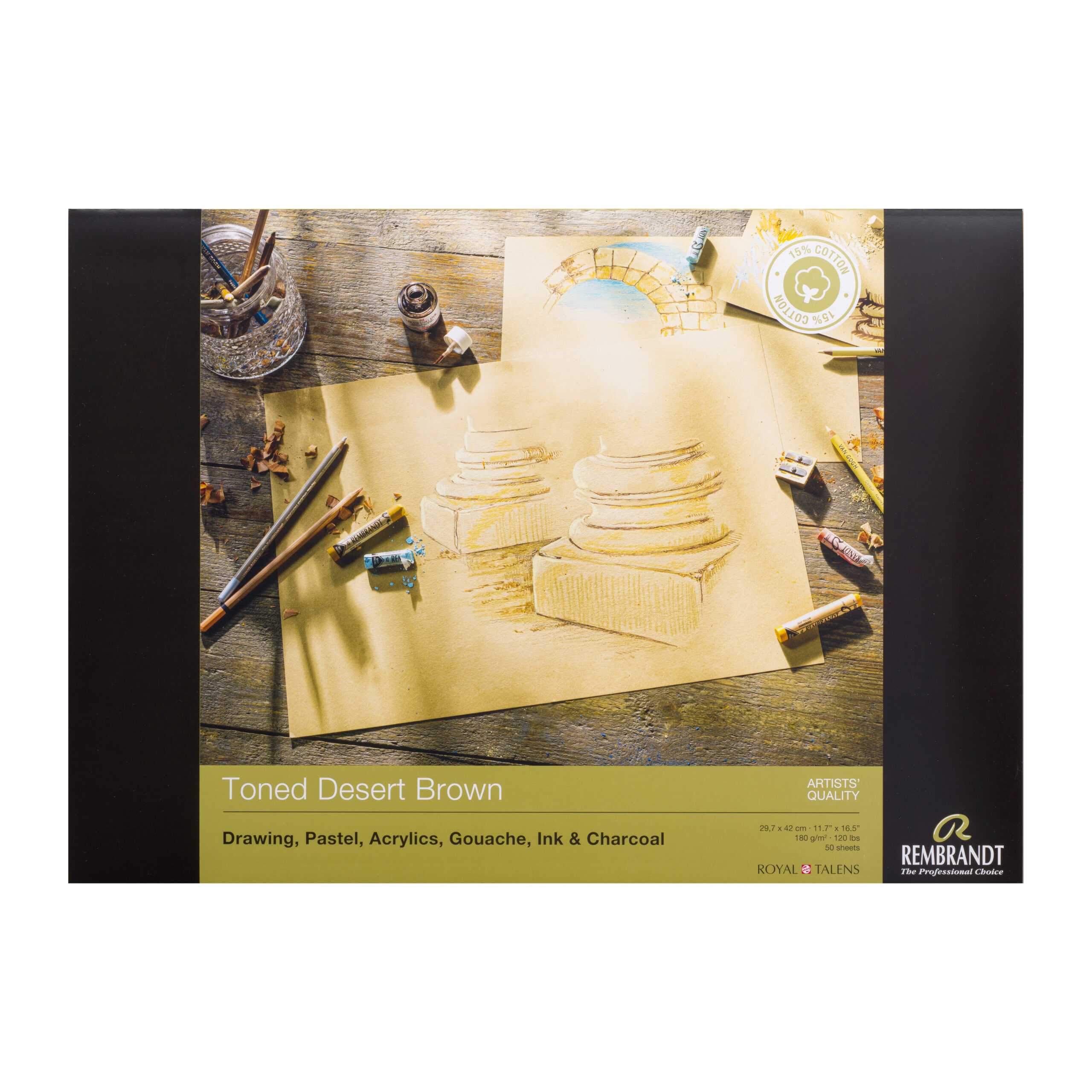 Rembrandt Toned Paper Desert Brown A3 | 42 x 29,7 cm, 180 g, 50 vellen