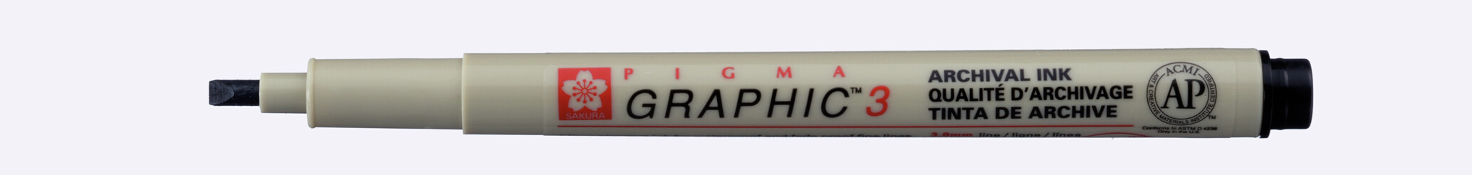 Sakura Pigma Graphic 3 - 3.0 mm - Zwart