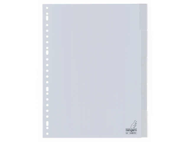 Tabblad Kangaro A4 venster PP 120 micron 23r. 5dlg grijs - G405FM