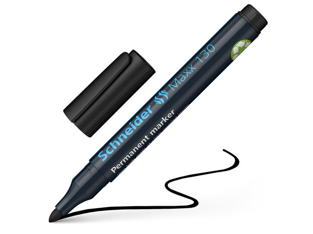 Marker Schneider Maxx 130 permanent, ronde punt zwart - S-113001