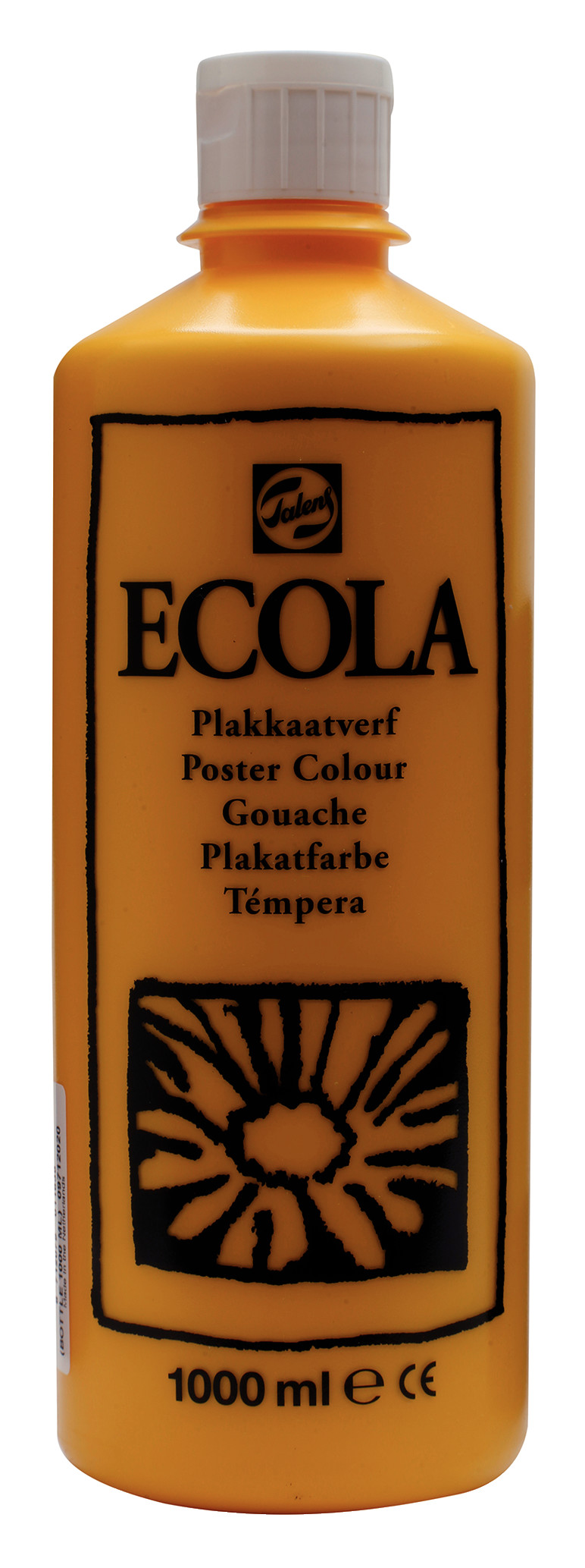 Ecola Plakkaatverf Fles 1000 ml Donkergeel 202