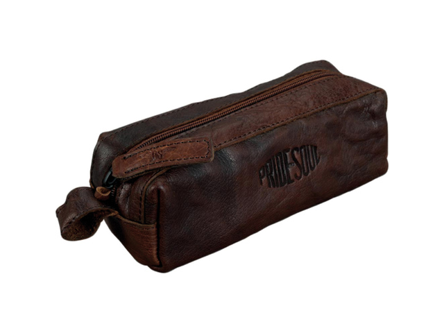 Etui Pride and Soul echt leer bruin 20x7x8cm