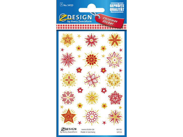 Etiket Z-design Christmas pakje a 1 vel kerststerren