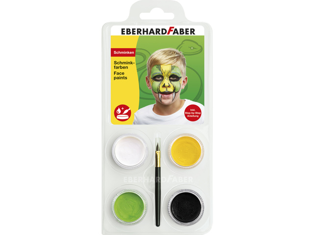 Schminkset EFA Slang wit, geel, groen, zwart