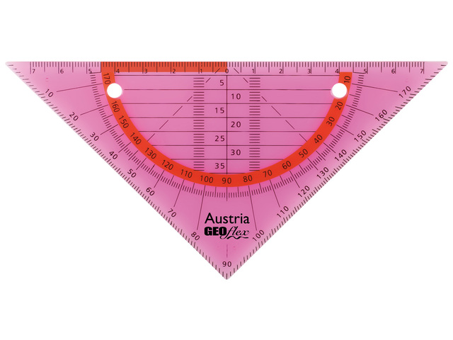 Geodriehoek Aristo GEOflex 14 cm flexibel neon roze