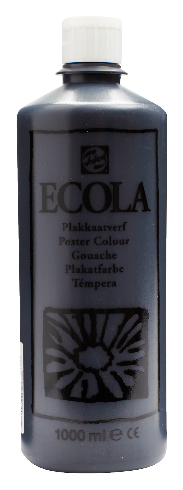 Ecola Plakkaatverf Fles 1000 ml Zwart 700
