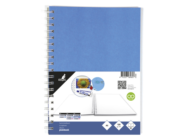 Plakboek Kangaro A5+ 120grs 40 vel voorkant blauw 25x18cm