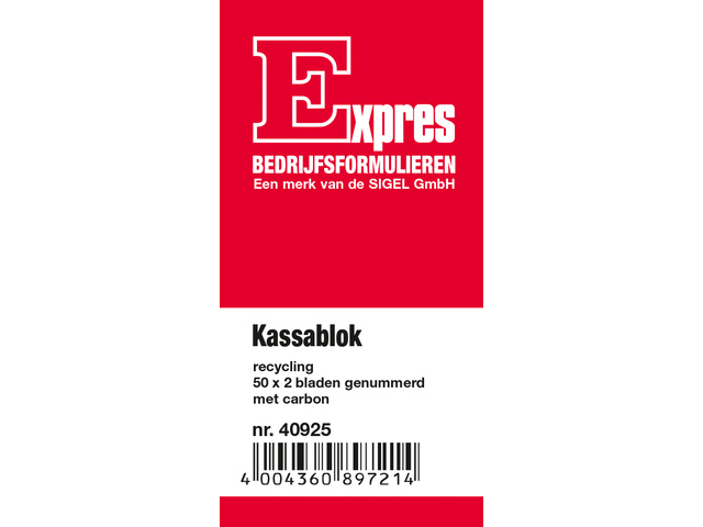 Kassablok Sigel Expres grijs met carbon 150x110mm 2x50 blad
