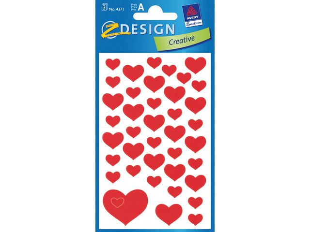 Papieretiket Z-design Creative pakje a 3 vel harten
