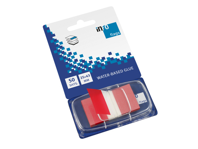 Info flags 25x43mm rood blister à 50st.