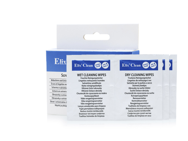 Reinigingsdoekjes Elix scherm box 20 stuks wet/dry