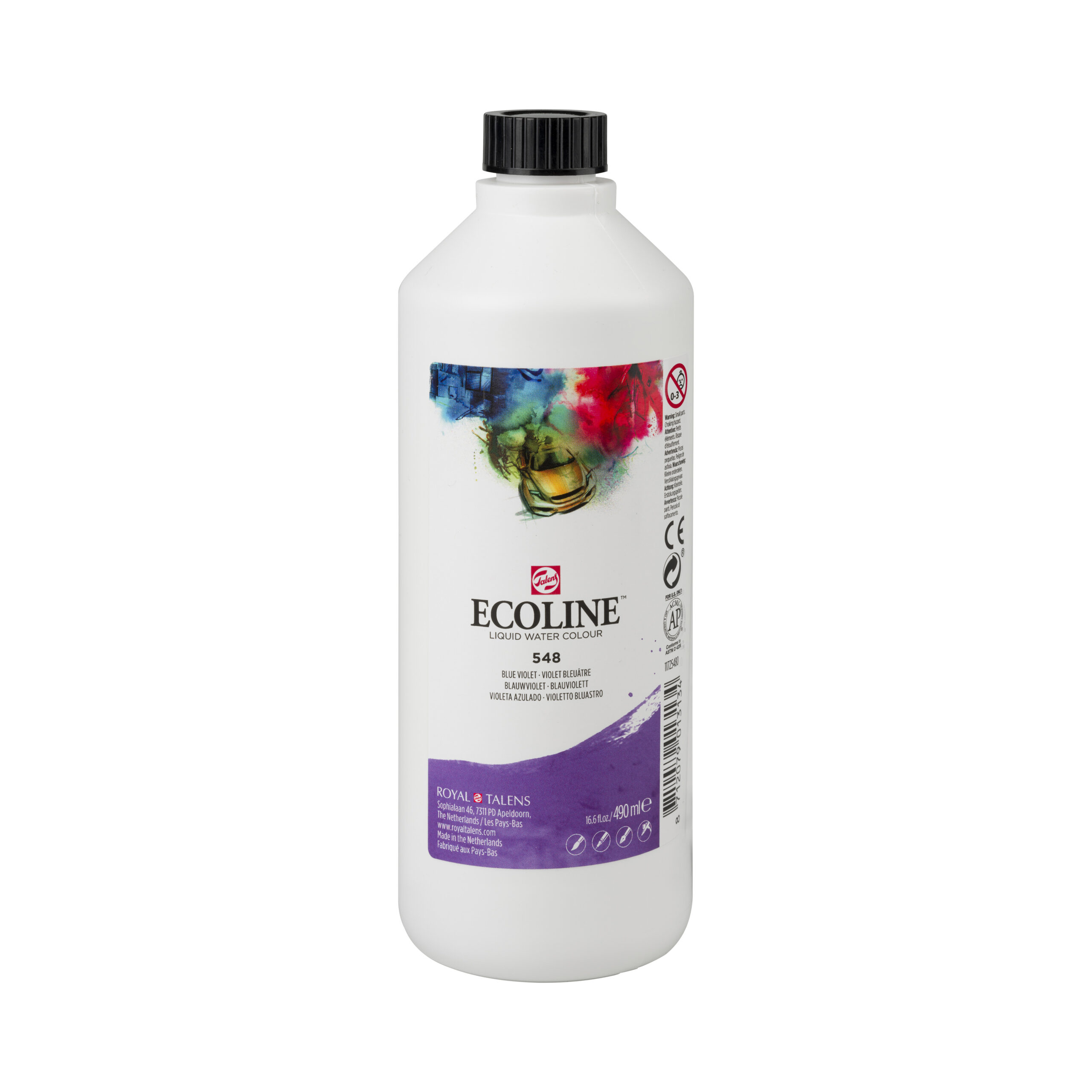 Ecoline Vloeibare Waterverf Fles 490 ml Blauwviolet 548