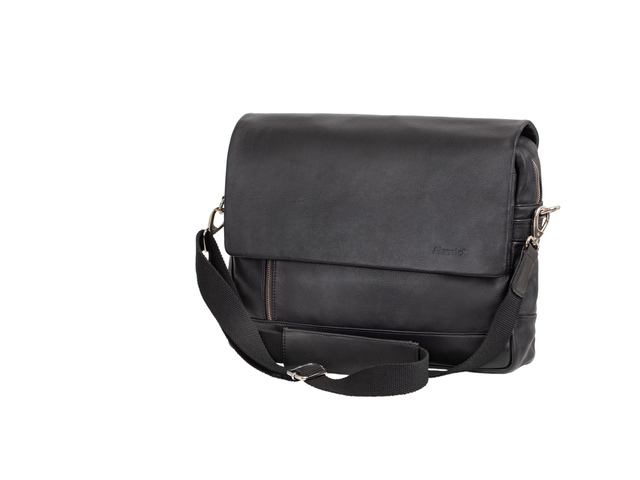 Laptoptas Alassio ORO zwart 28x38x9,5cm leer