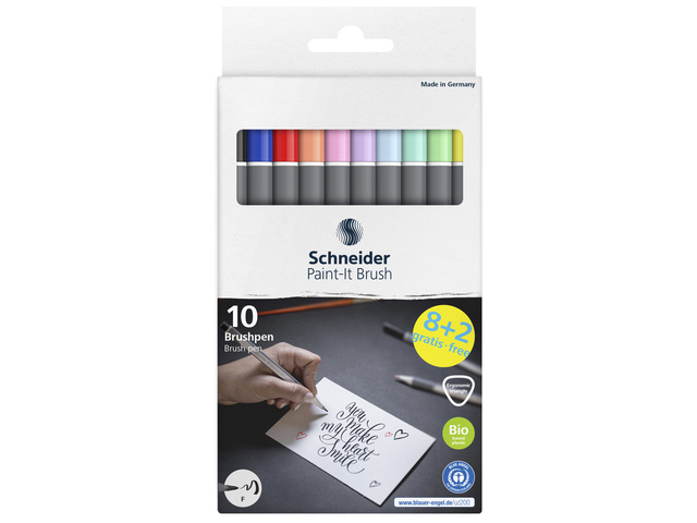 Brushpen Schneider Paint-it 070 8+2 ass. karton etui