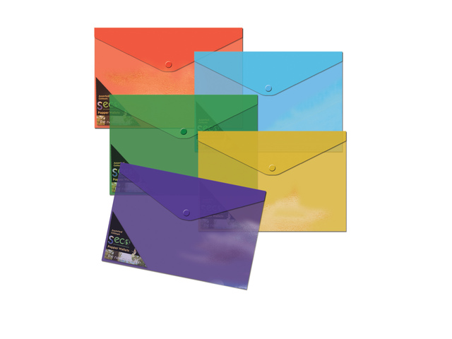 Envelopmap Seco A4+ 5st assor assorti biologisch afbreekbaar